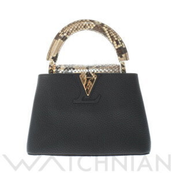 Louis Vuitton Capucines Noir Black Python Tauillon Leather Handbag - Picture 1 of 9
